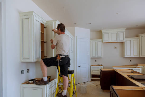 Kitchen island installation in Aldie by JMT Kitchen Cabinet